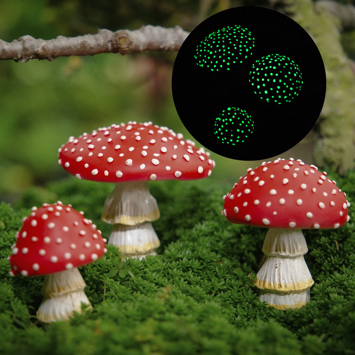 Tree Poetry mini mushroom figurines add charming detail to your fairy garden.