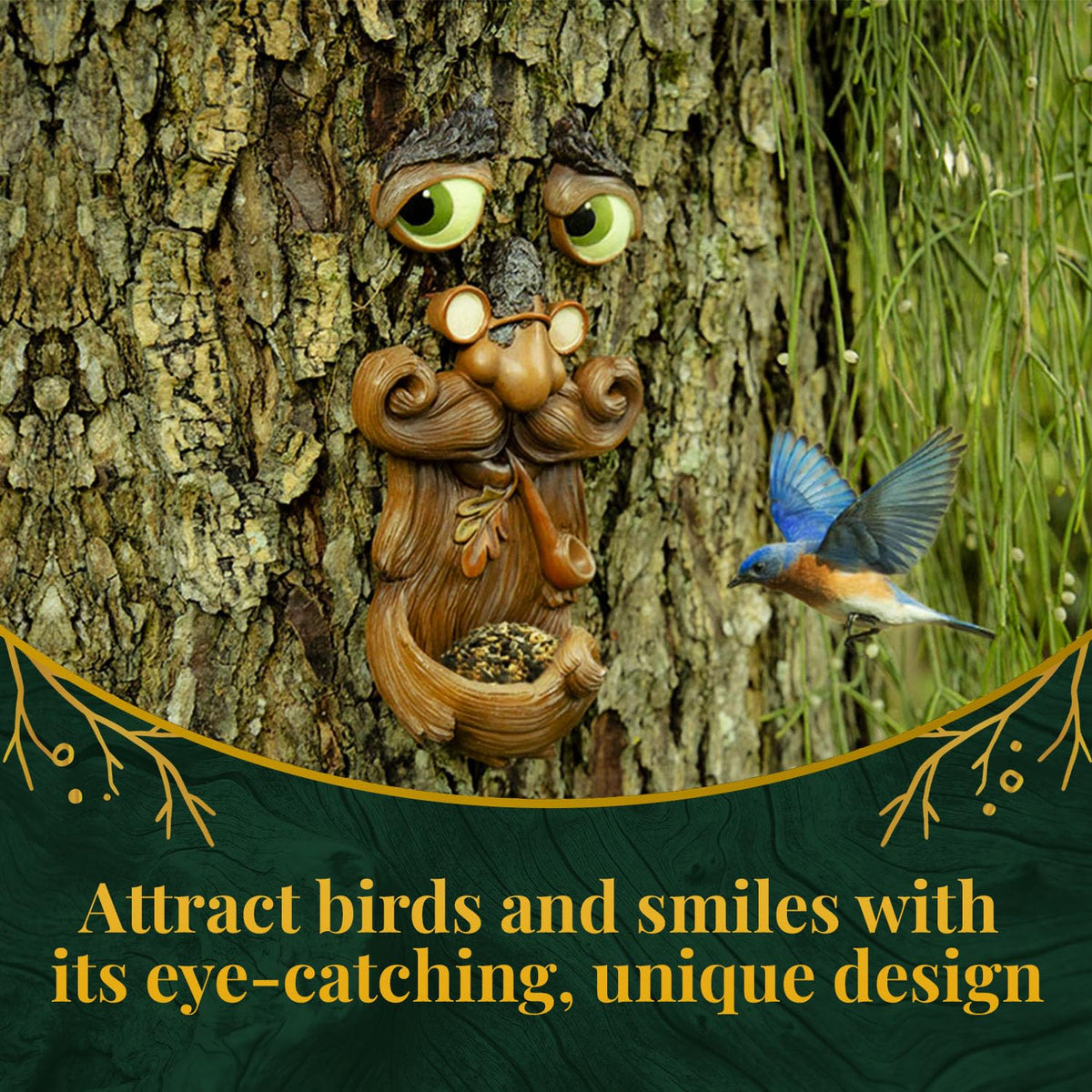 Tree Poetry old man tree art brown enhances yard character for outdoors or indoor display.