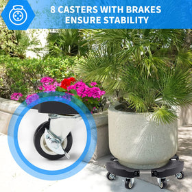 TreeGun heavy-duty caddy supports up to 500 lbs for large planters.
