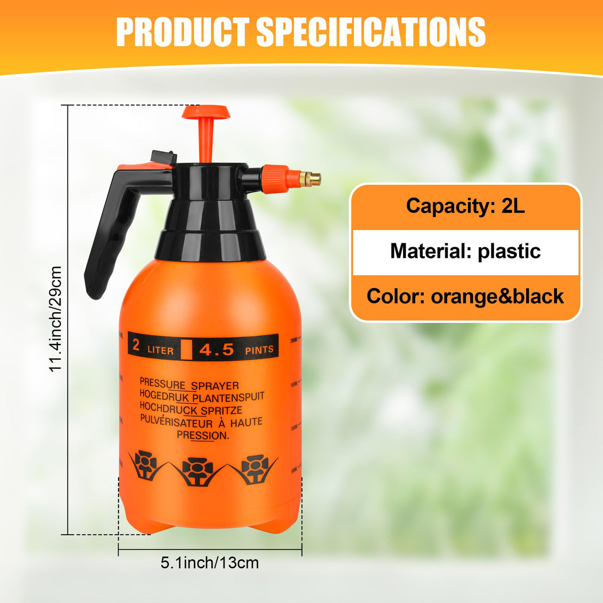 TREEHAC half-gallon sprayer with transparent tank for easy level checks