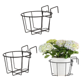 TreeLen 3Pack 10-inch railing planter front view for balcony decor and plant display.