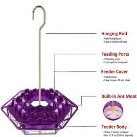 TREELYWOOD hummingbird feeder con gancho para colgar listo para instalar