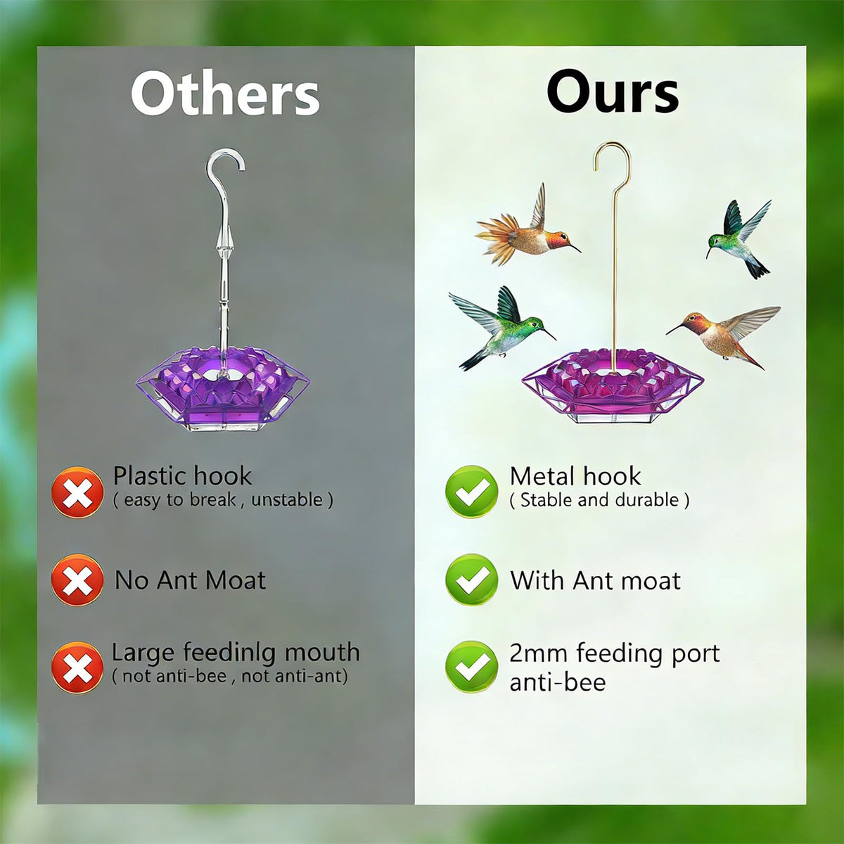 TREELYWOOD hummingbird feeder with 30 ports atrae multiple birds