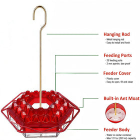 TREELYWOOD hummingbird feeder easy-refill opening for simple nectar maintenance