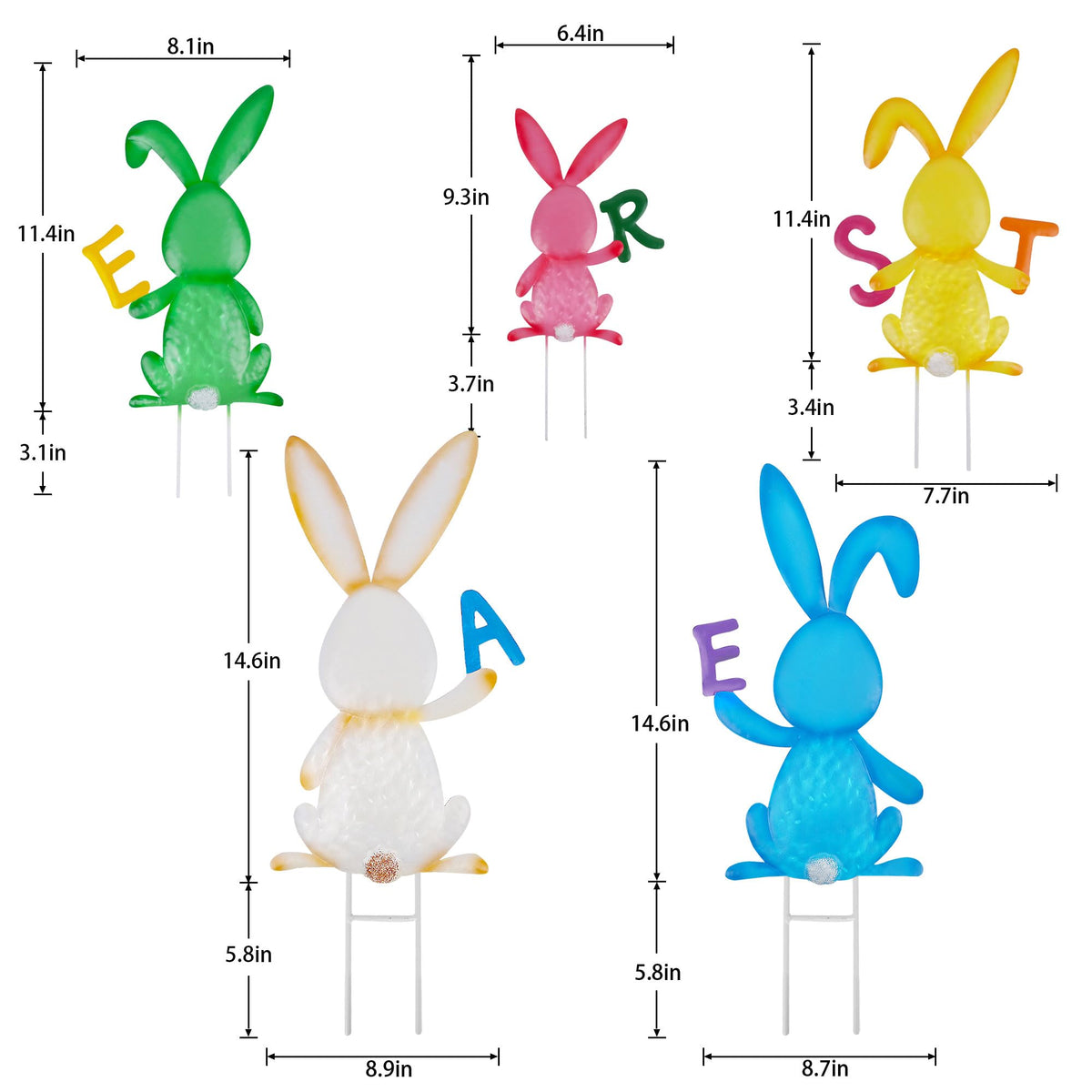 Treewoll Easter bunny stake pink brightens flower beds with playful charm.