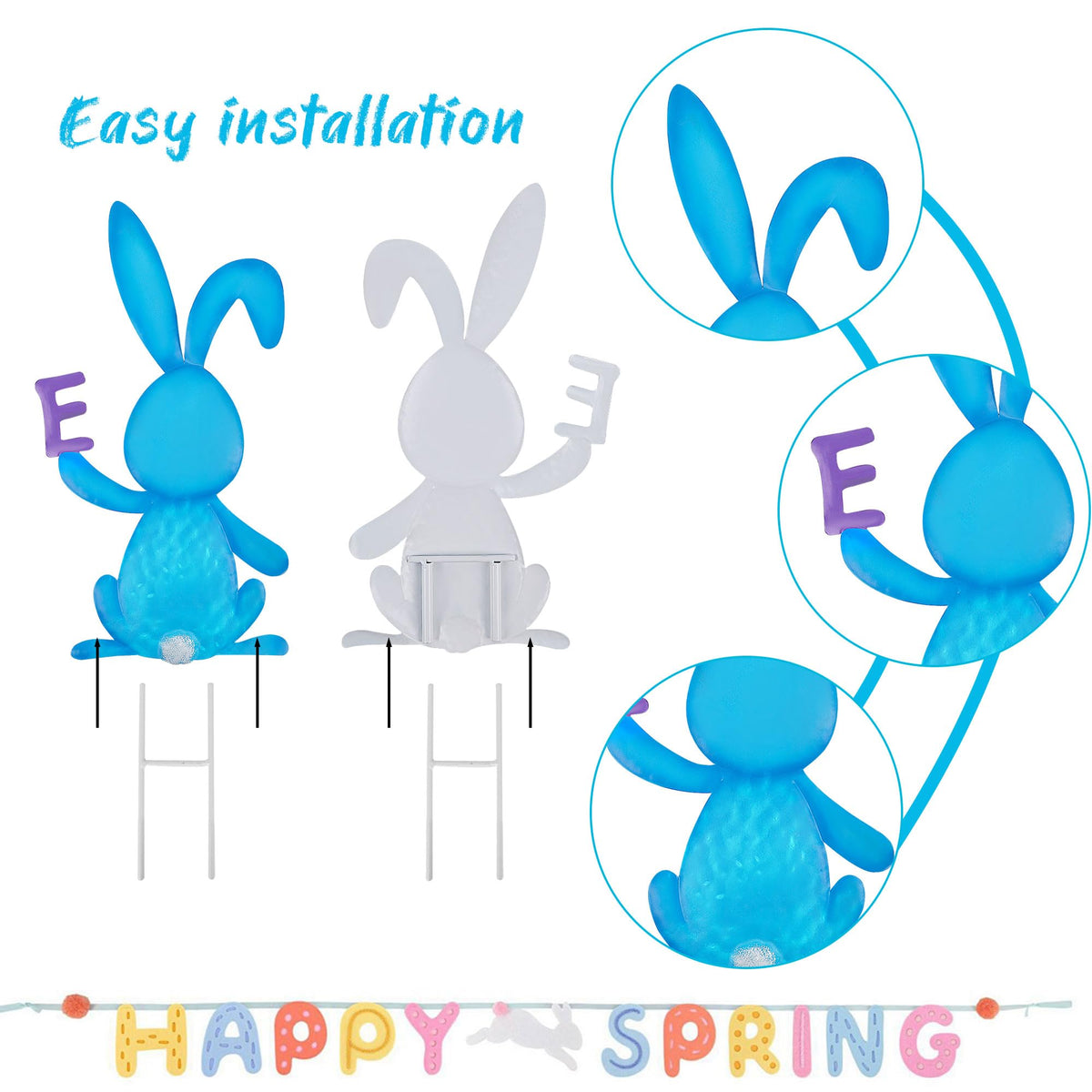Treewoll Easter bunny stake yellow creates a sunny yard focal point.