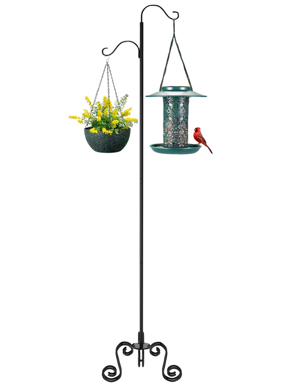 Treezitek 77-inch shepherd's hook base with triple-leg stability for outdoor displays.