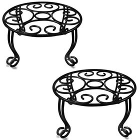 TREEZITEK heavy-duty iron plant stand top view shows sturdy round base for large pots.
