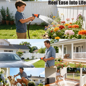 Treillage Tale 180-degree swivel base enables access to tight corners and wide lawns.