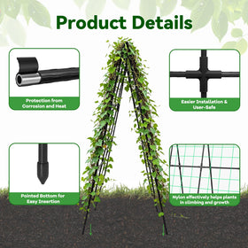 Trellume Cucumber Trellis dual-layer rust protection maintains garden durability.