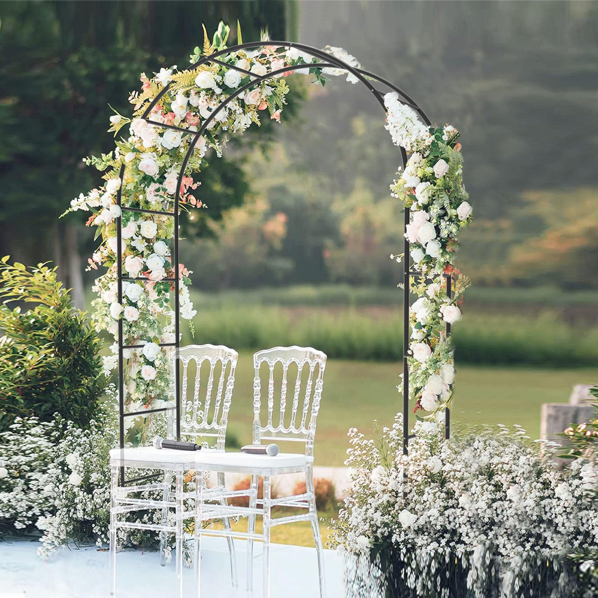 Trellume Garden Arch decorates with lights for magical evenings.