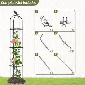 Trellume garden obelisk with tool-free assembly for quick setup