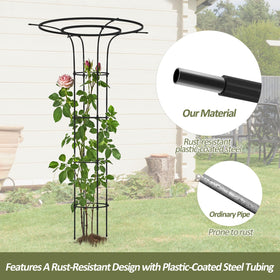 Trellume Trellis adjustable-height rings for flexible plant training.