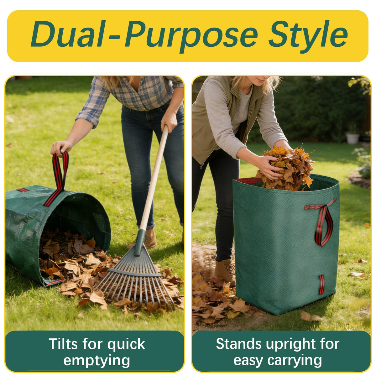 Trendara durable polypropylene bag withstands sun and rain for outdoor cleanup.