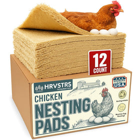 Trendiees chicken nesting pad 13x13 top view shows tidy, moisture-wicking bedding for clean eggs.