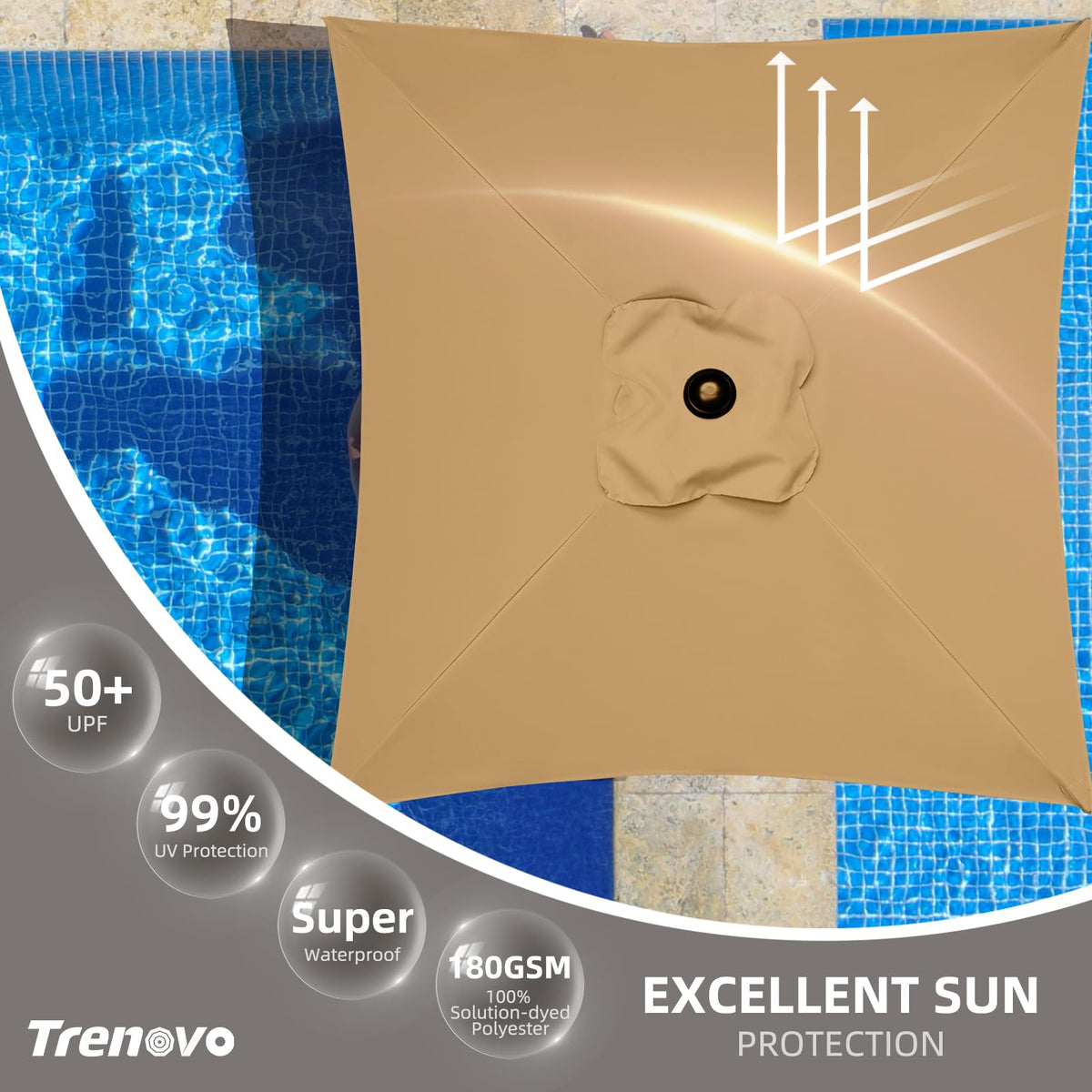 Trenovo top vent promotes airflow, reducing wind pressure around the canopy.