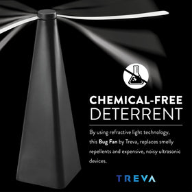 Treva Bug Deterrent Fan is battery-powered and portable for camping and travel.