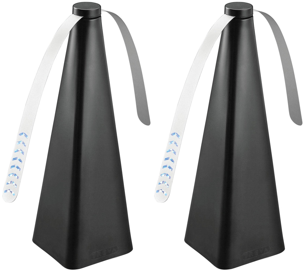 Treva bug fan closeup with holographic blades deterring insects.