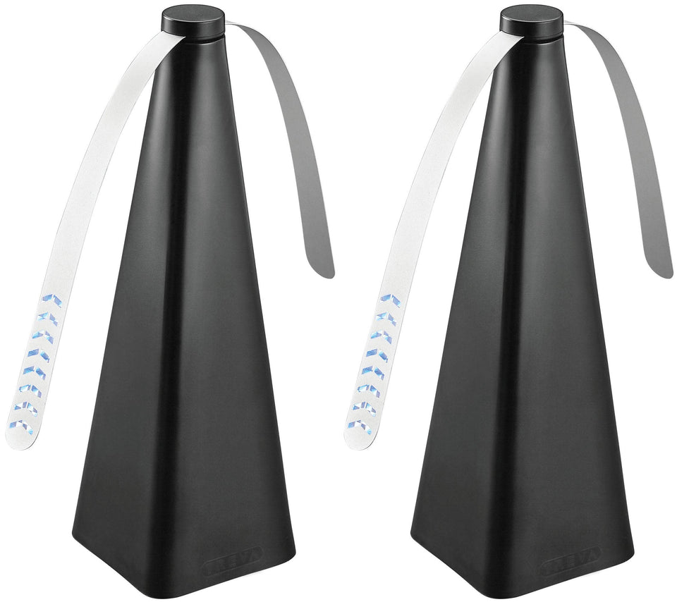 Treva bug fan closeup with holographic blades deterring insects.