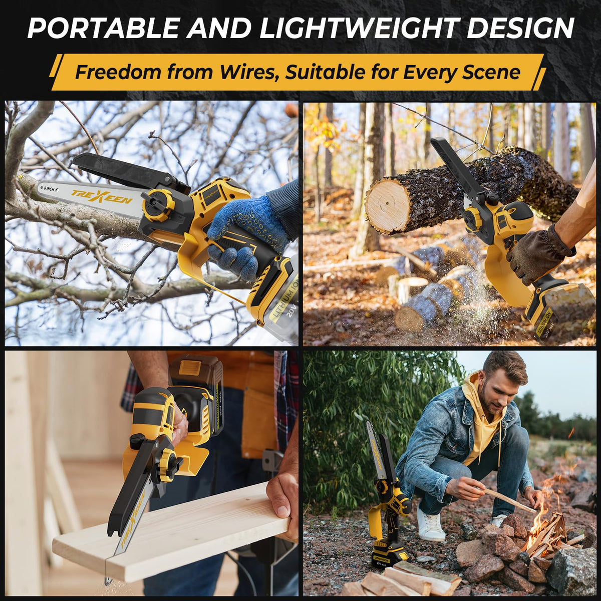 TREXEEN safety lock ensures secure starts for safe DIY projects.