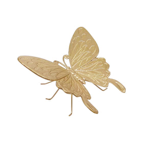 Tricune gold butterfly sculpture front view showing metal craft and shine