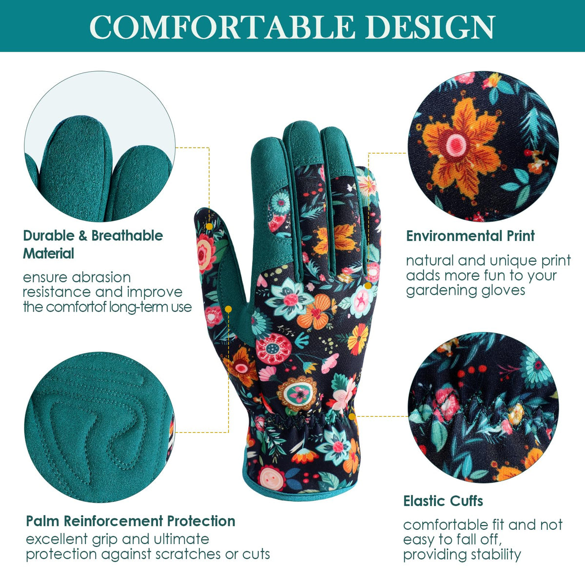 Trifabricy breathable back panel keeps hands cool during long sessions.