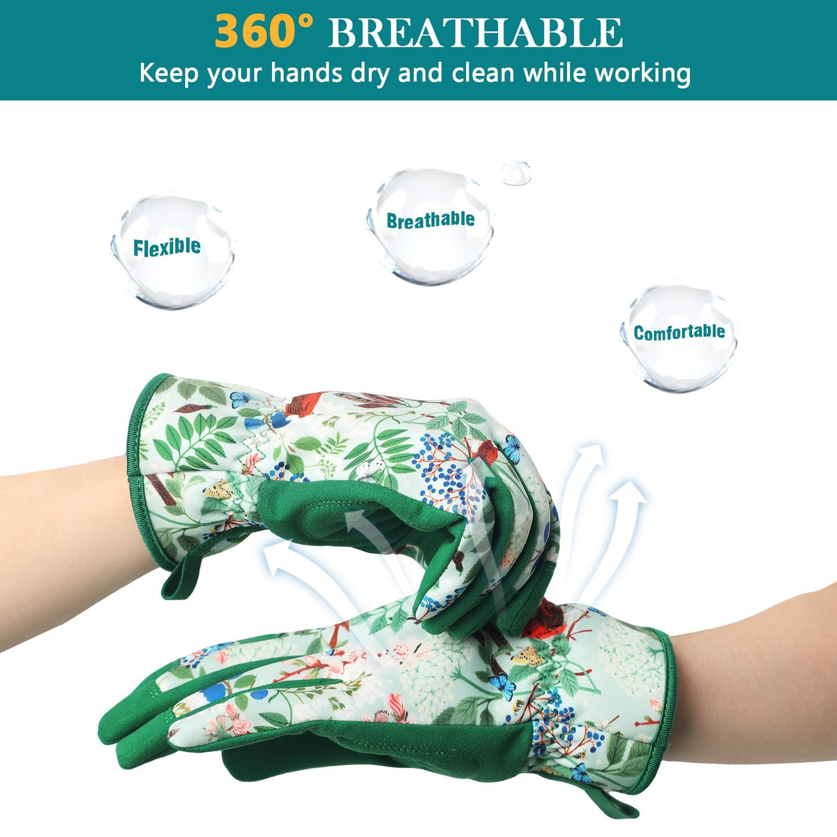 Breathable back panel wicks sweat to keep hands cool during work.