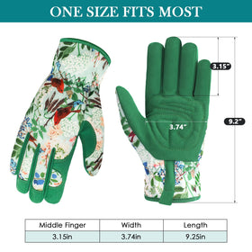 Trifabricy gloves feature ergonomic palm grip for precise tool handling while digging.
