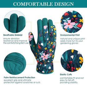 Trifabricy garden gloves palm-grip design for steady tool handling