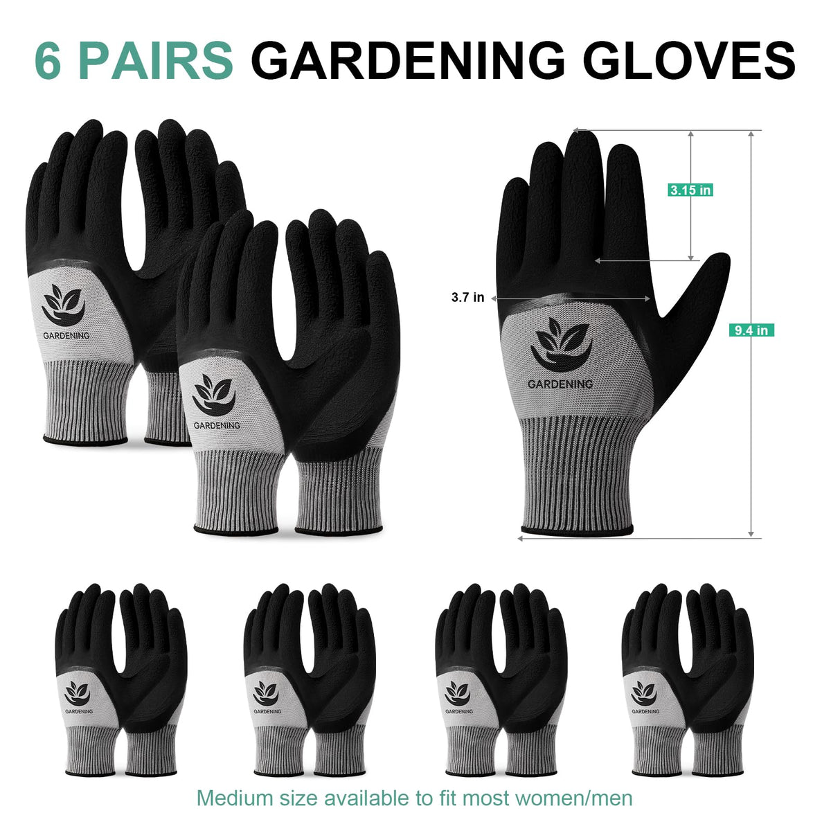 Trifabricy Garden Gloves latex coating on palms enhances grip and protection