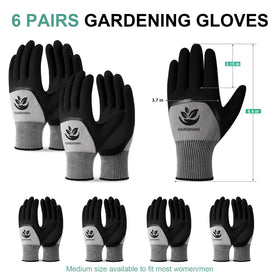 Trifabricy Garden Gloves latex coating on palms enhances grip and protection