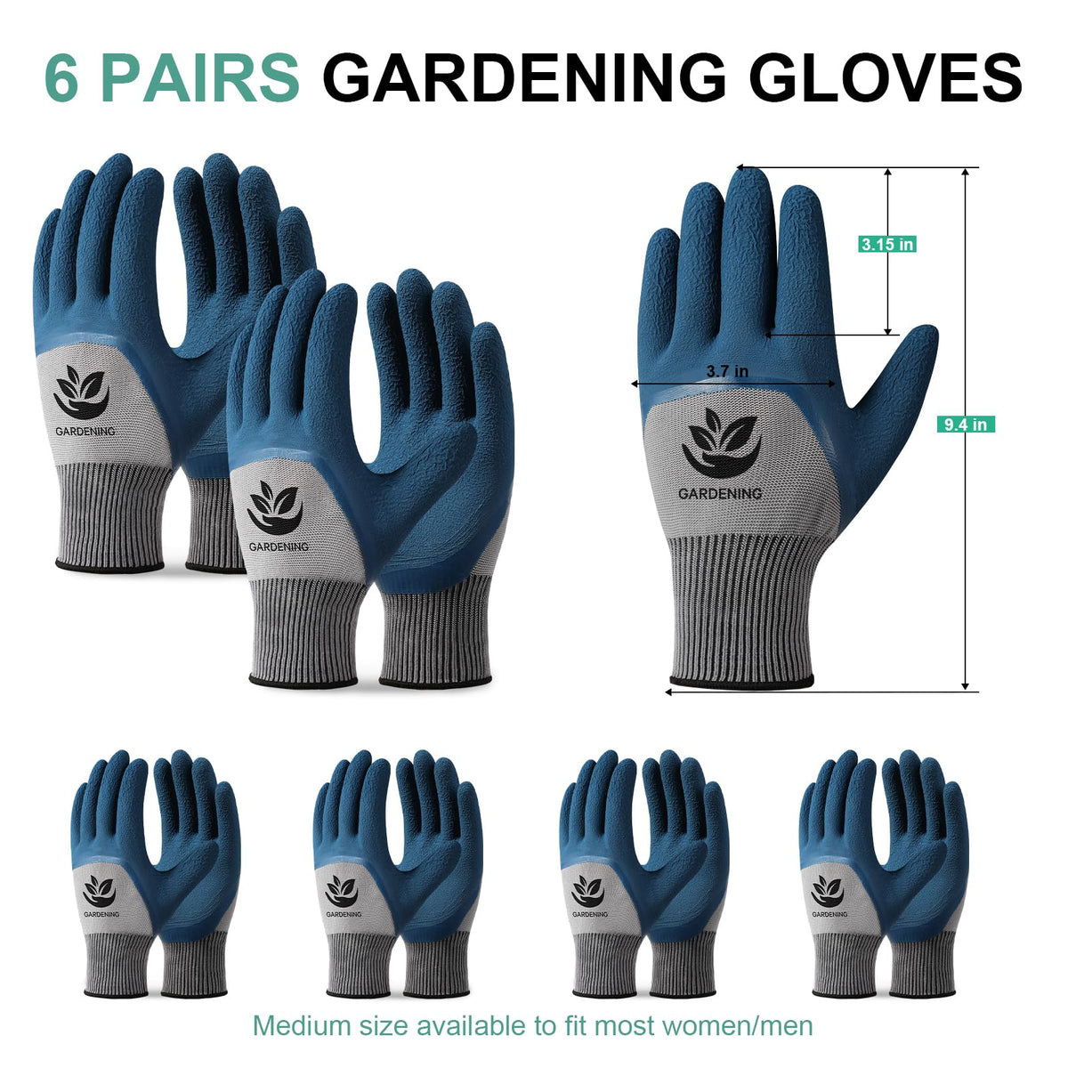 Trifabricy garden gloves soft-knit breathable fabric offers comfort
