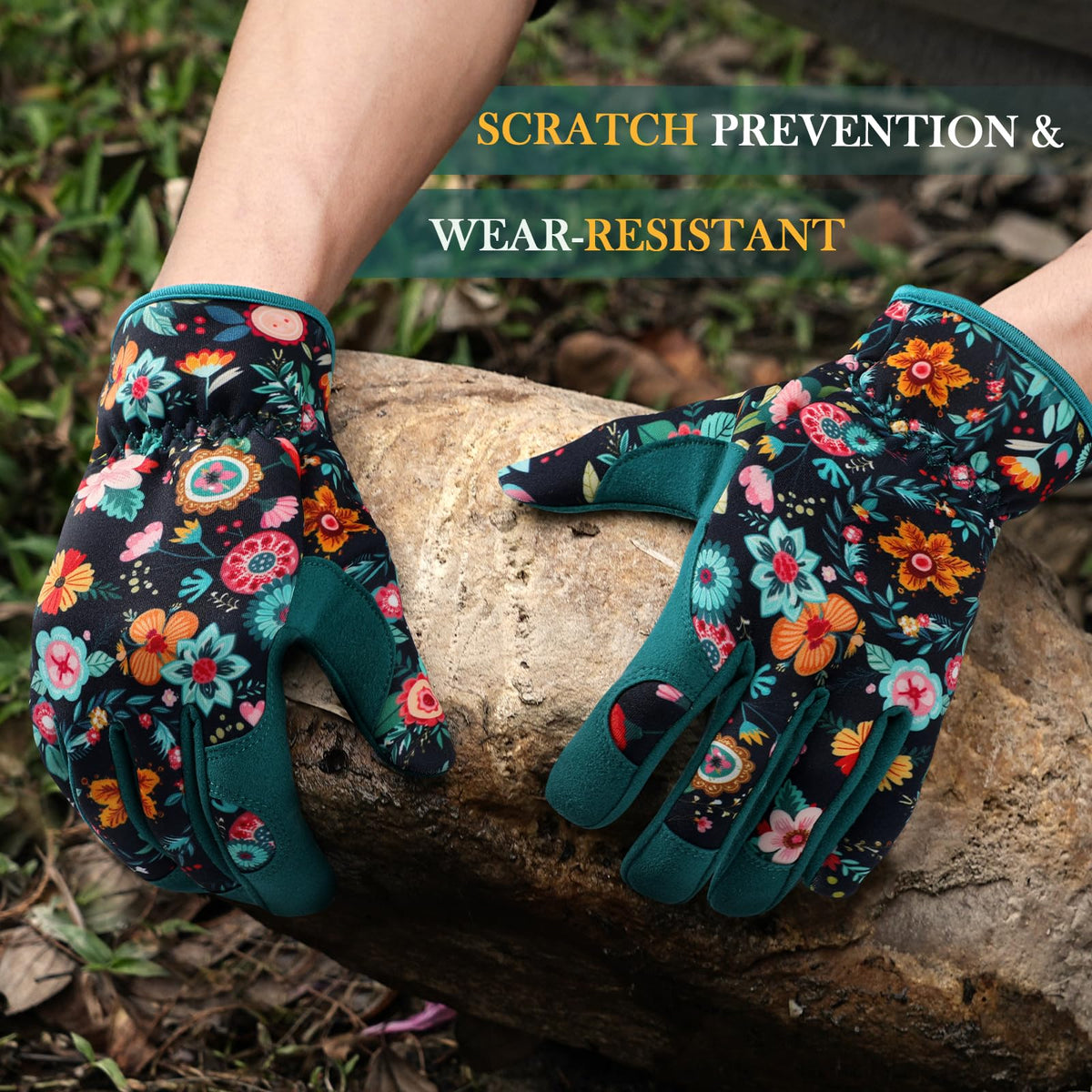 Trifabricy garden gloves with soft palm grip aid precise tool handling.