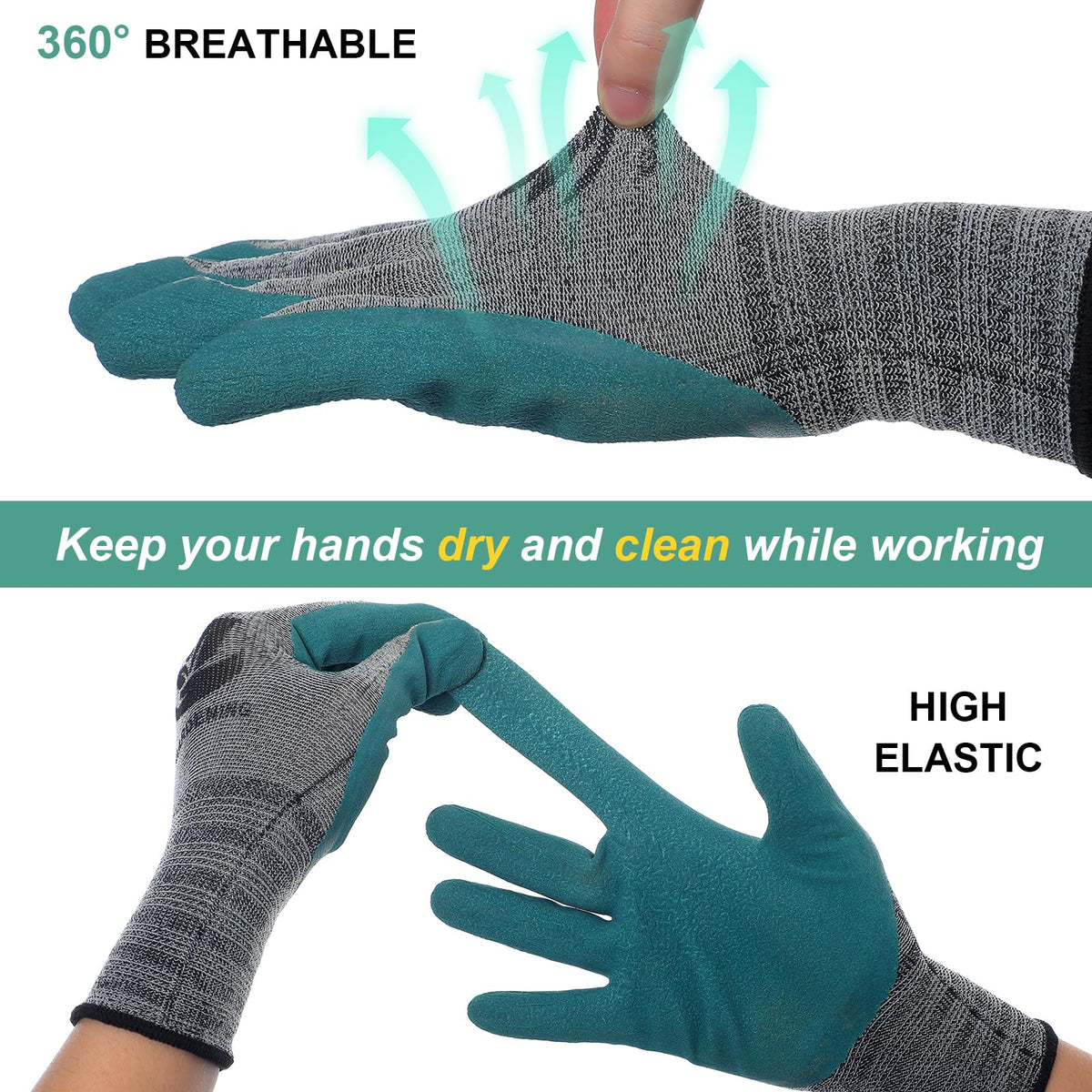 Trifabricy gloves suitable for weeding, digging, pruning and more
