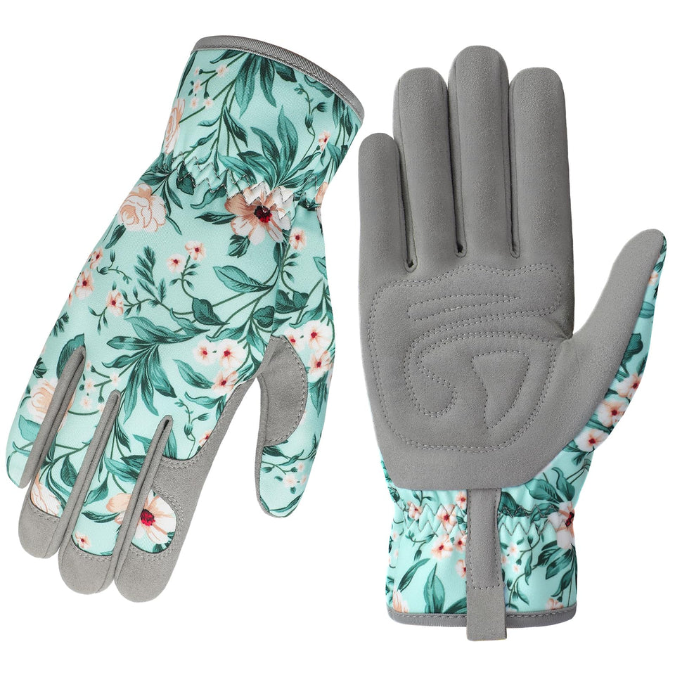 Trifabricy Garden Gloves for Women with breathable back and floral design for all-day comfort.