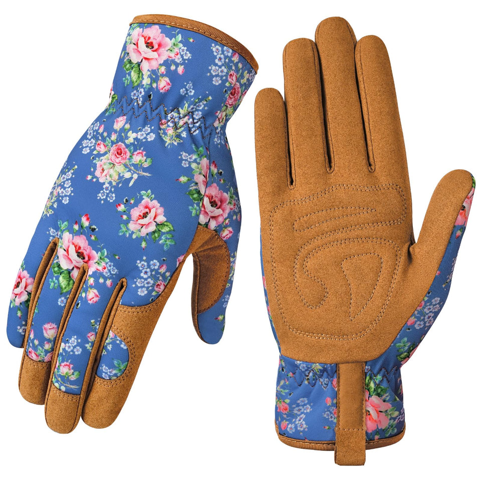 Trifabricy Garden Gloves Women breathable leather grip for easy tool handling.