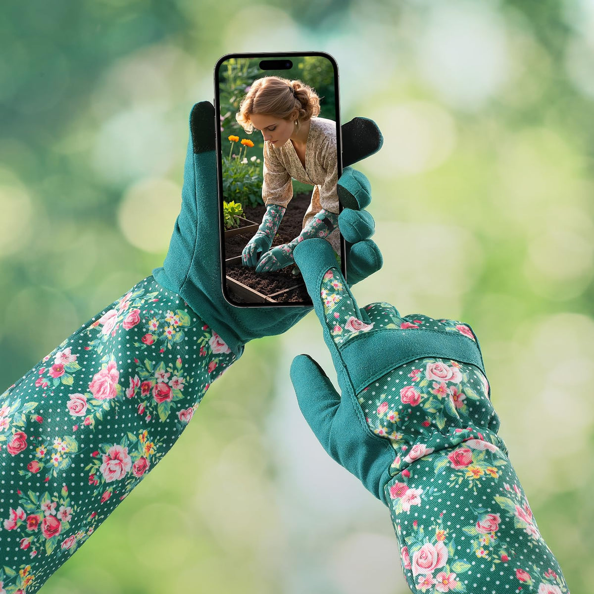 Trifabricy dirt-resistant gloves keep hands cleaner during messy yard tasks.