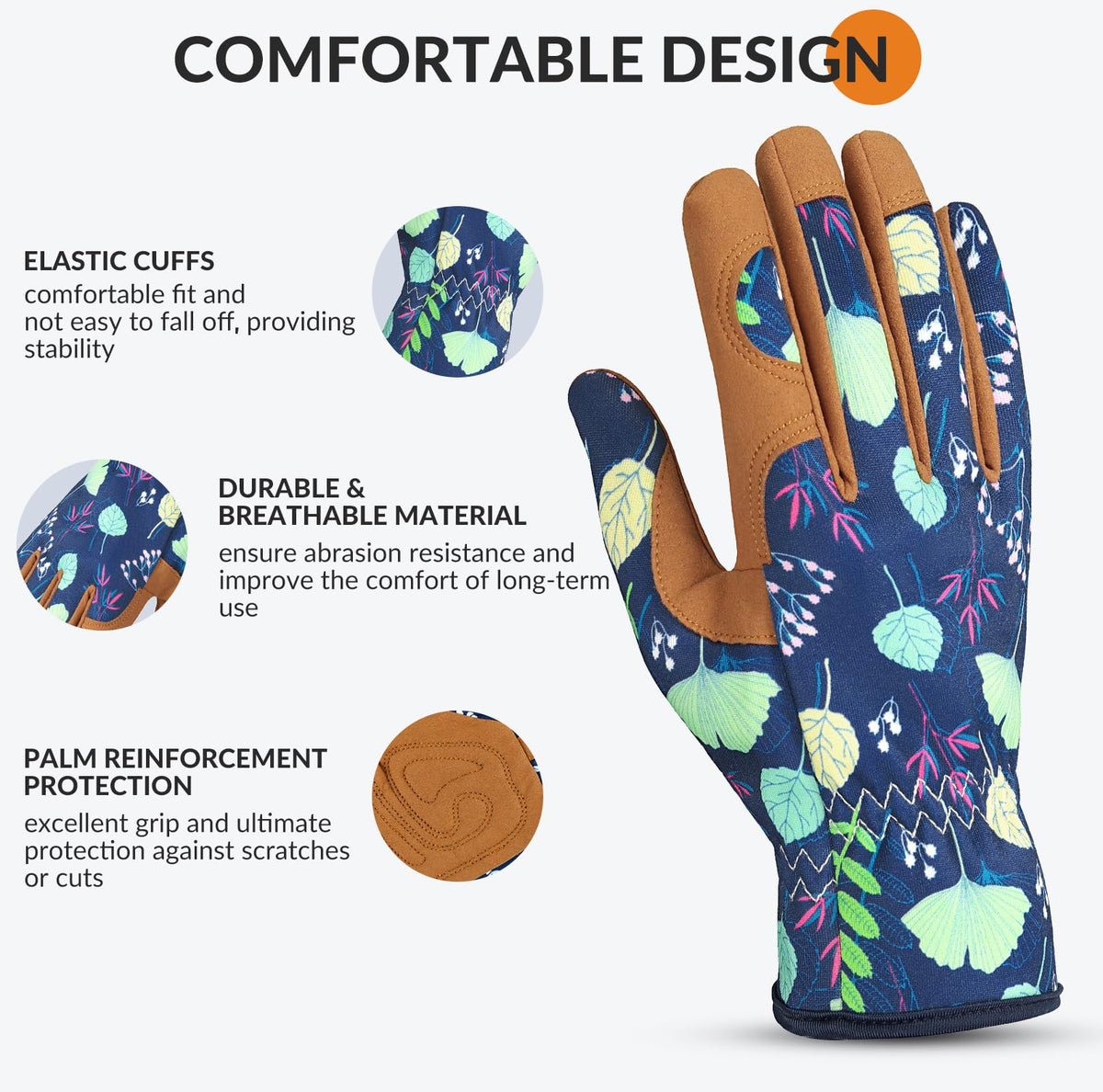 Trifabricy women's gloves with elastic wrist stay put for long sessions
