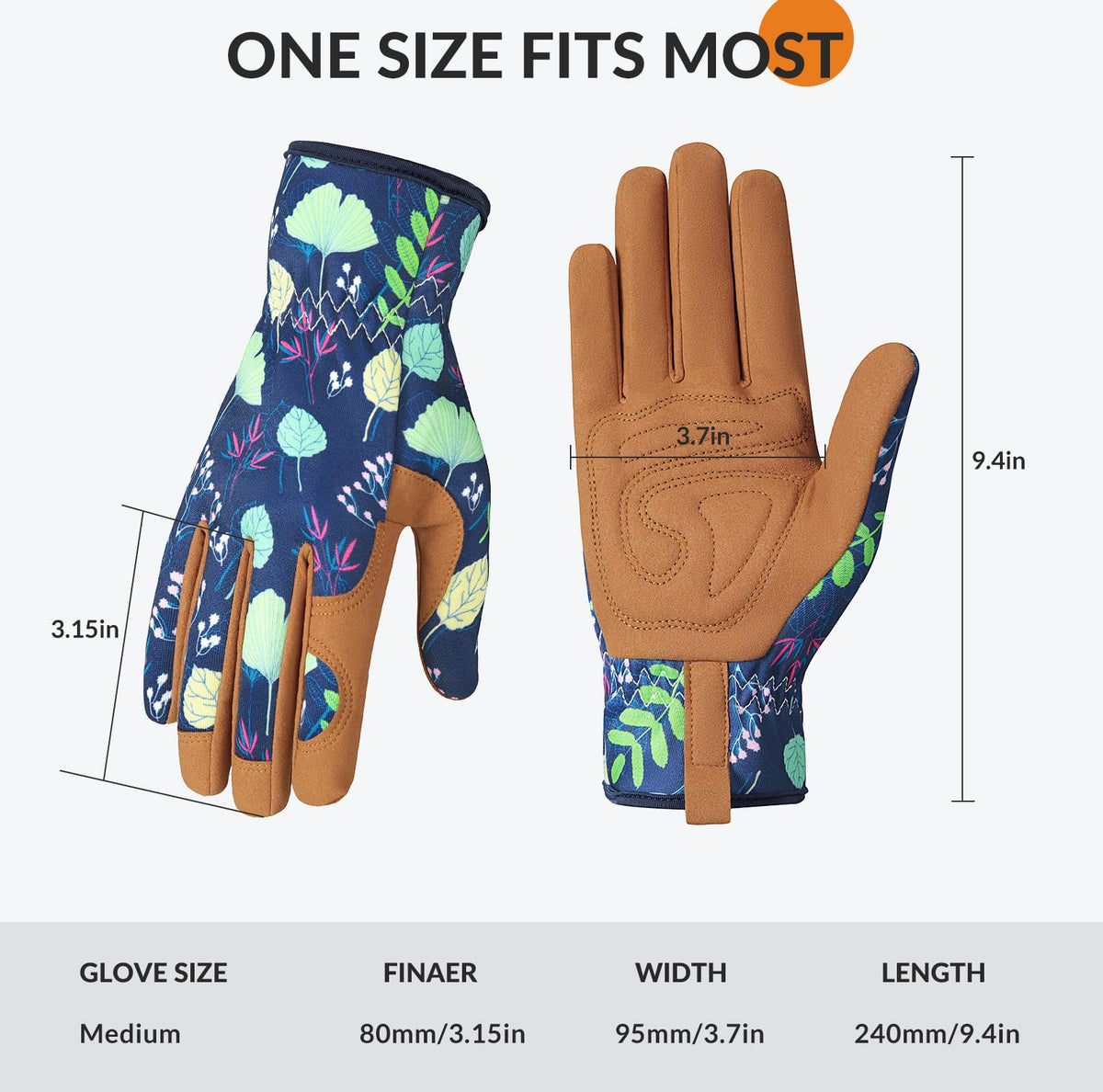 Trifabricy floral-pattern back adds style while you work