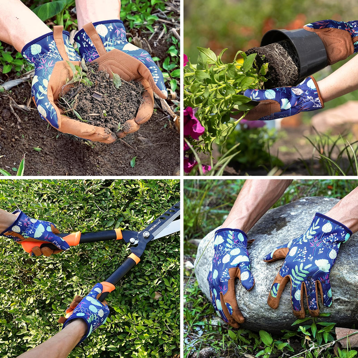 Trifabricy gloves suited for outdoor tasks like mowing and DIY