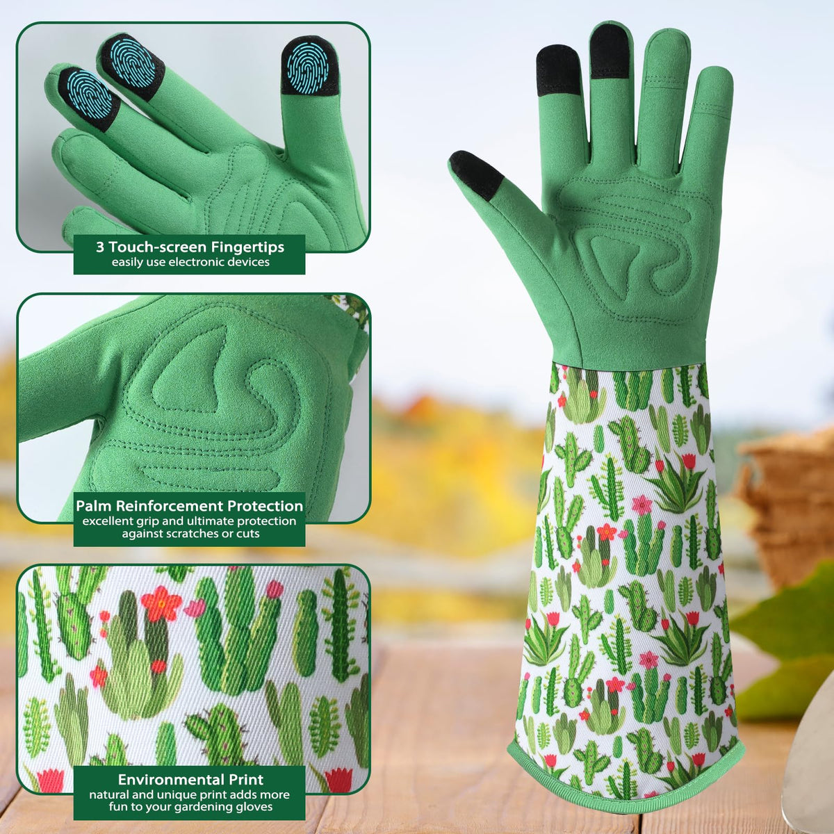 Trifabricy women's gloves with elastic wrists stay securely in place during gardening tasks.