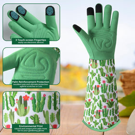 Trifabricy women's gloves with elastic wrists stay securely in place during gardening tasks.