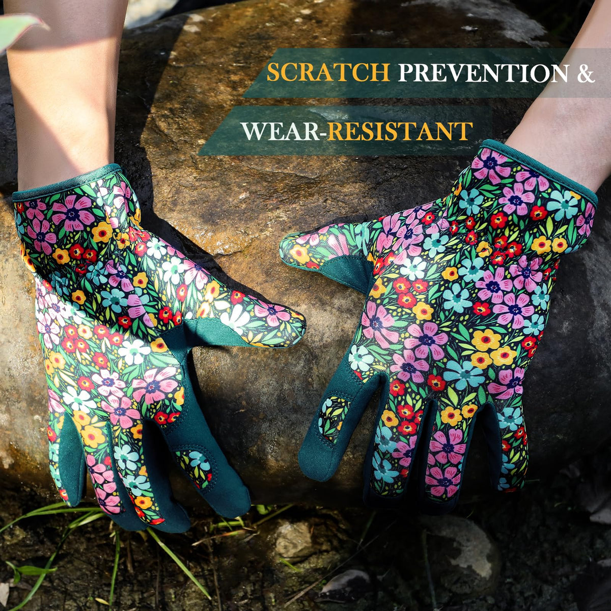 Trifabricy Garden Gloves for Women thorn-proof fingertips for safer weeding.