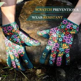 Trifabricy Garden Gloves for Women thorn-proof fingertips for safer weeding.