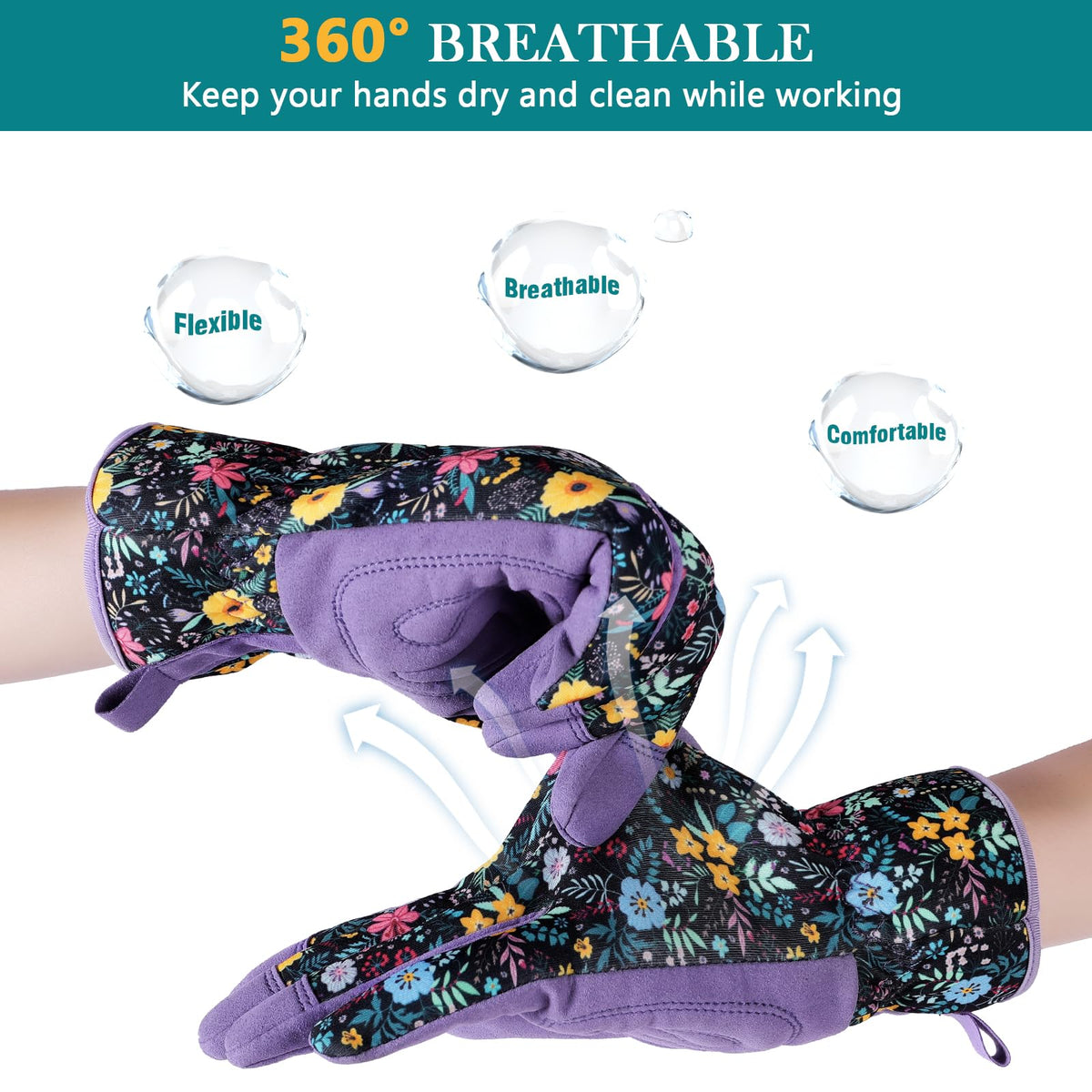 Trifabricy thorn-proof gloves highlight thorn-prone protection during pruning and weed pulling.