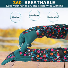 Trifabricy Gardening Gloves for Women, elastic-wrist fit prevents slipping.