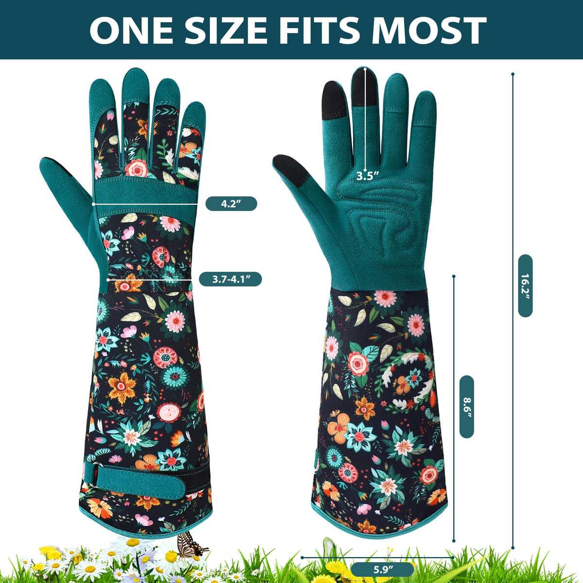 Trifabricy gloves with leather-like palm grip for steady tool handling