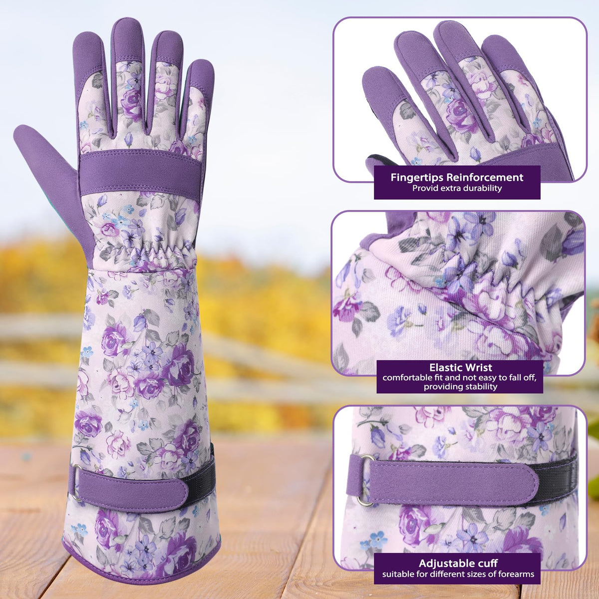 Trifabricy Leather Work Gloves; puncture-resistant protection for yard tasks.