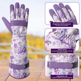Trifabricy Leather Work Gloves; puncture-resistant protection for yard tasks.