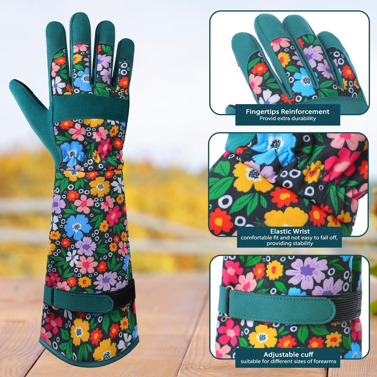 Trifabricy gloves fit securely with elastic wrist for stability